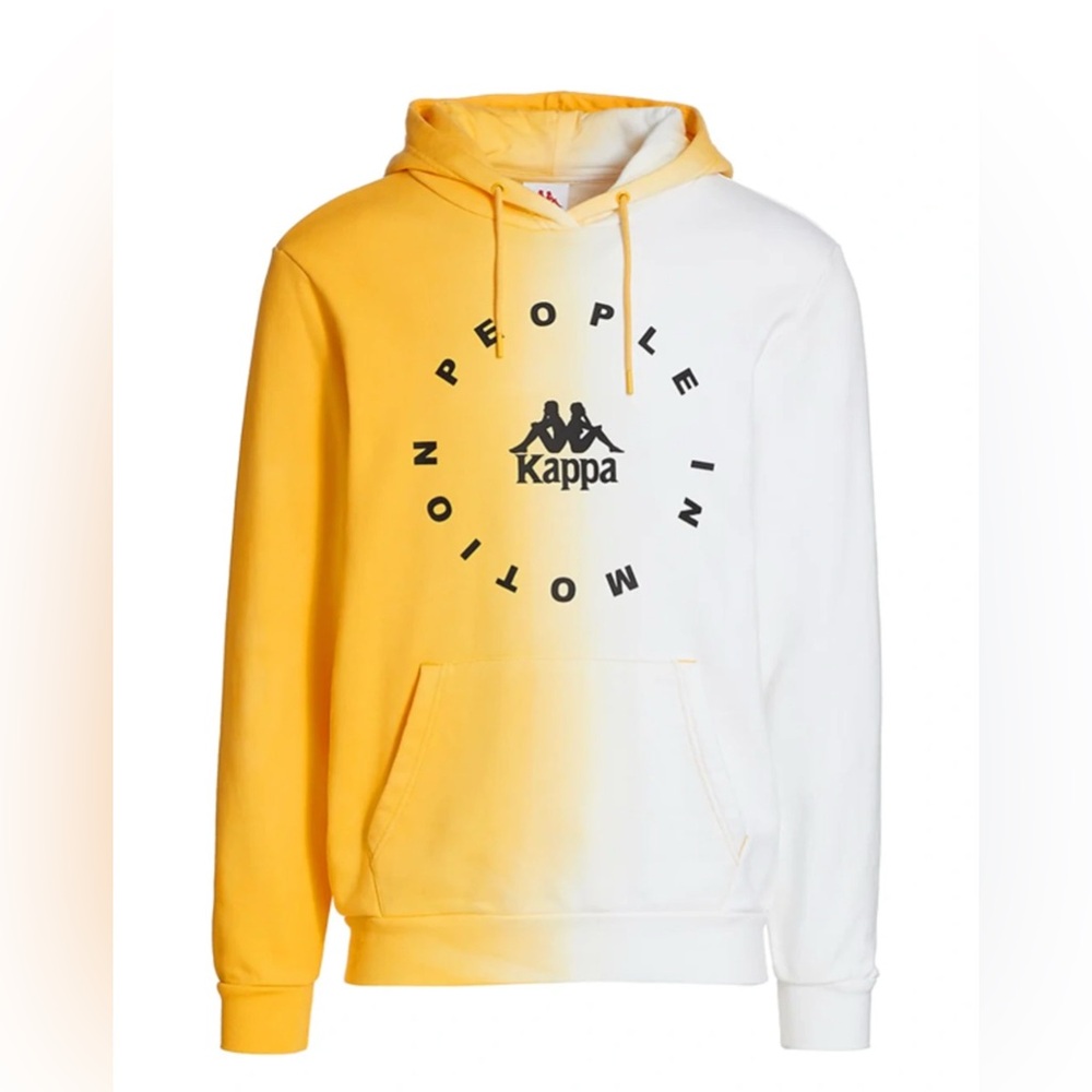 KAPPA Mookie‎ Bicolor Printed Hoodie In Yellow White SZ XL